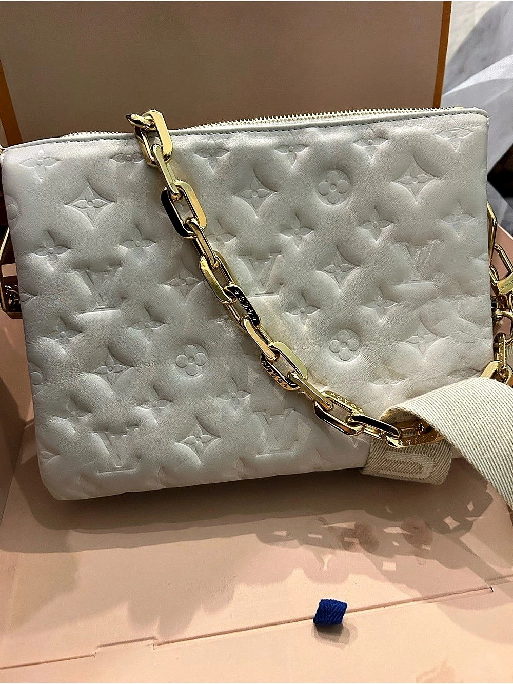 Louis Vuitton Coussin PM White Monogram Crossbody Bag NWT